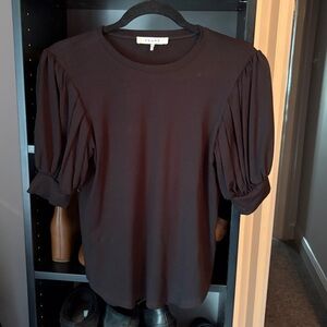 Frame black t shirt with balloon cuff sleeve